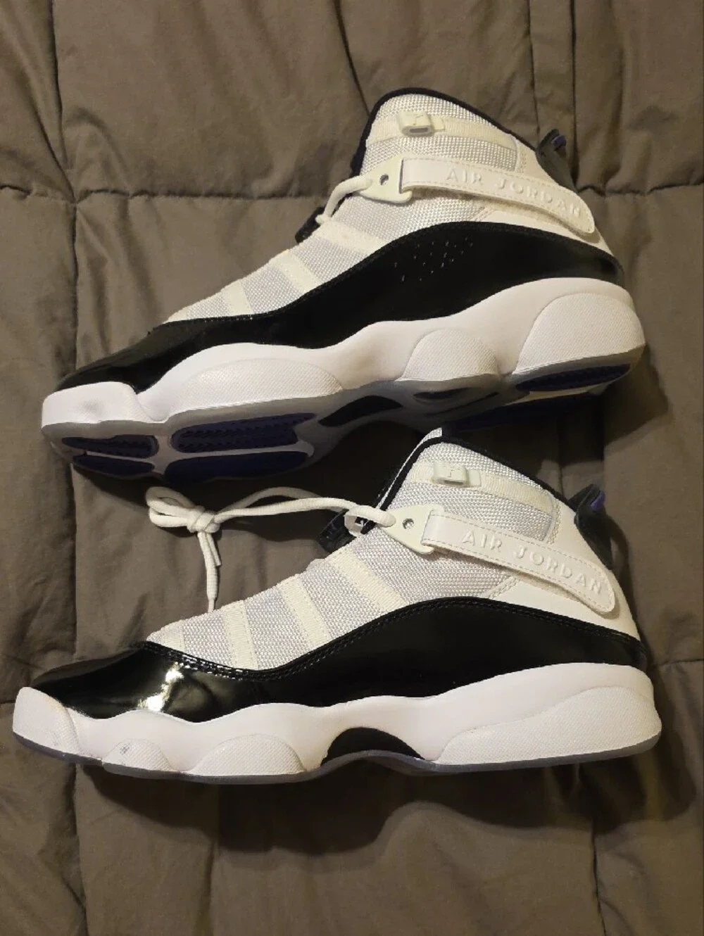 Nike Jordan Men's Air Jordan Six Rings White & Black & Concord Basketball Shoes